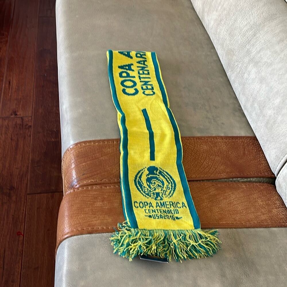 Brazil Copa America Centenario Scarf USA 2016  Soccer Collectibles Green Yellow - Picture 7 of 7